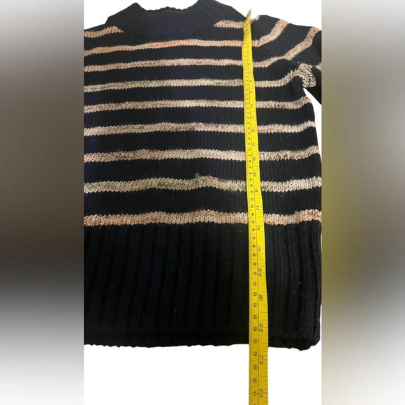 Madewell Striped Metcalf Mockneck Sweater, Blue/ Tan Striped, Sz S - Picture 8 of 8